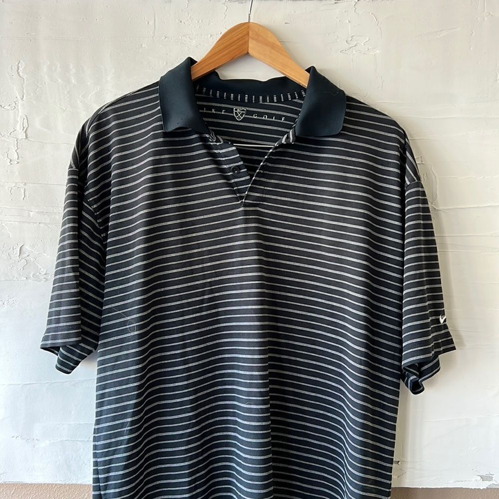 Callaway Golf Polo Shirt Mens Size XL Black Performance Striped Short Sleeve